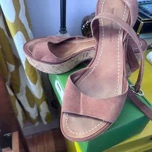 Diane von Furstenberg suede sandals.